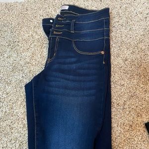 Dark blue high rise skinny jeggings